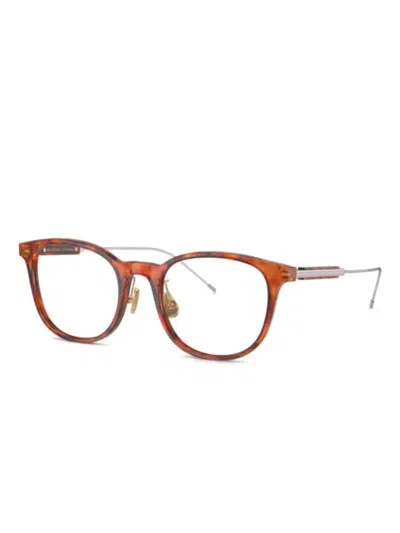 Brunello Cucinelli Brille Mit Rundem Gestell In Braun