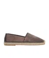Brunello Cucinelli Round Toe Suede Espadrilles With Jute Sole In Multicolor