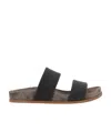 Brunello Cucinelli Round Head Flat Slippers In Black