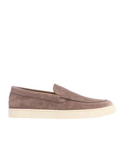 Brunello Cucinelli Suede Loafers In Gray