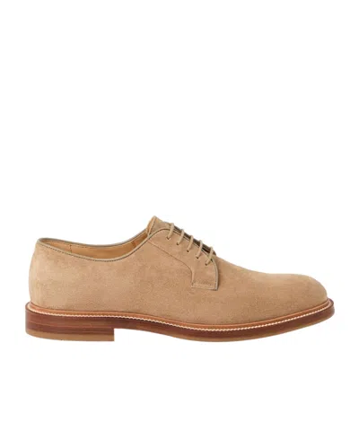 Brunello Cucinelli Round Head Loafer Shoes In Nude