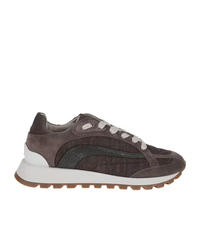 Brunello Cucinelli Round Head Low-cut Sneakers In Black