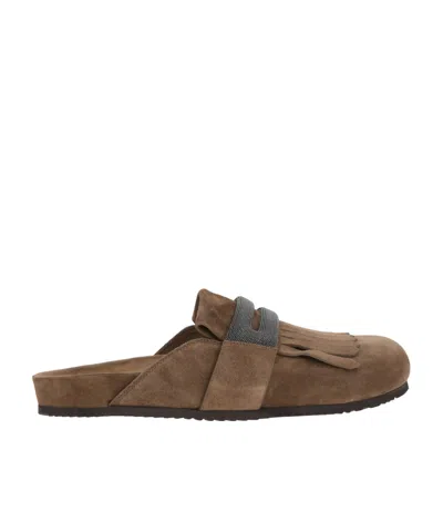 BRUNELLO CUCINELLI BRUNELLO CUCINELLI MONILI-EMBELLISHED ROUND-TOE MULES