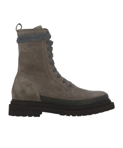 Brunello Cucinelli Round-head Short Boots In Black