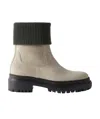 Brunello Cucinelli Round-head Short Boots In Sand