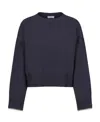 Brunello Cucinelli Round-neck And Long-sleeved Sweater In Black