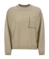 Brunello Cucinelli Round-neck And Long-sleeved Sweater In Nude