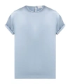 Brunello Cucinelli Round Neck Short Sleeve T-shirt In Blue