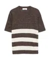 Brunello Cucinelli Round Neck Short Sleeve T-shirt In Brown