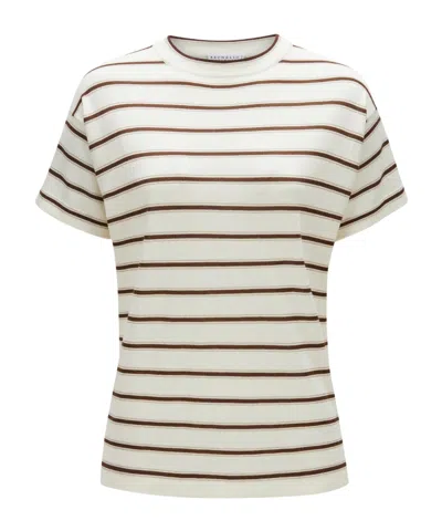 Brunello Cucinelli Round-neck Short-sleeved T-shirt In White