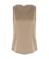 Brunello Cucinelli Round Neck Sleeveless Vest In Nude