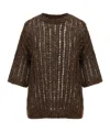 Brunello Cucinelli Sweater In Perforated Knit In Black