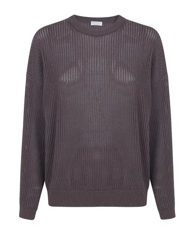 Brunello Cucinelli Round Neck Sweater In Black