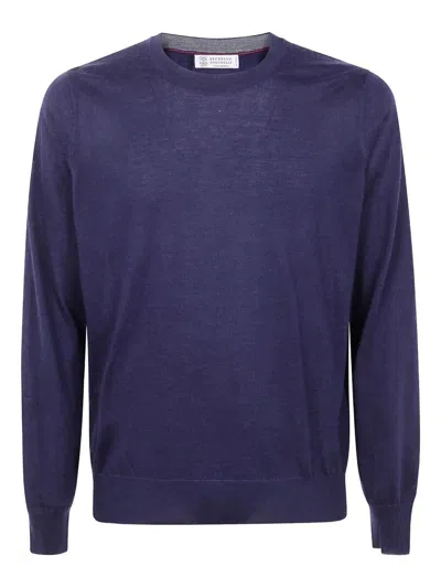 Brunello Cucinelli Round Neck Sweater In Blue