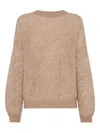 Brunello Cucinelli Mohair-blend Mesh Sweater In Brown