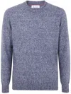 Brunello Cucinelli Sweater Crew Neck Long Sleeves In Blue