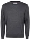 Brunello Cucinelli Men's Round Neck Sweater In Grey