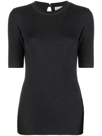 Brunello Cucinelli Round Neck T-shirt Clothing In Grey