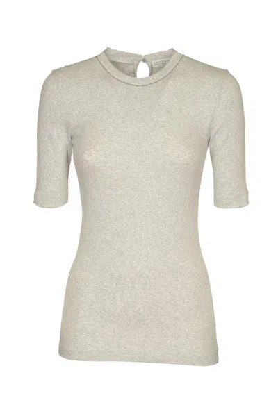 Brunello Cucinelli Round Neck T-shirt In Neutral