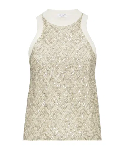 Brunello Cucinelli Round-neck Vest In Nude