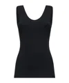 Brunello Cucinelli Black Cotton Tank Top With Monile Insert In Black