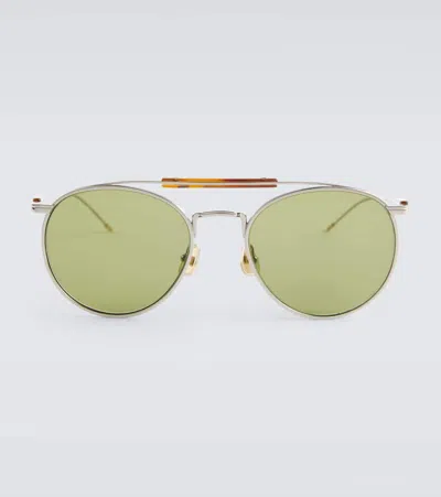 Brunello Cucinelli Round Sunglasses In Silver