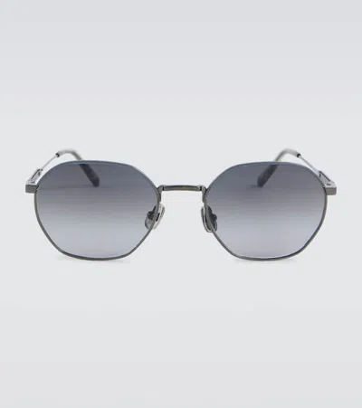 Brunello Cucinelli Round Sunglasses In Silver  