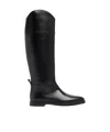 Brunello Cucinelli Knee High Leather Riding Footwear In Multi