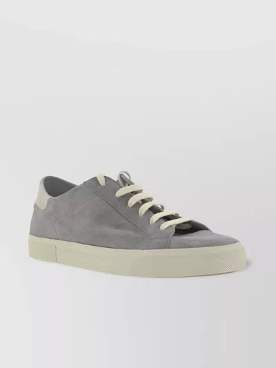 Brunello Cucinelli Round Toe Calfskin Suede Sneakers