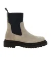 Brunello Cucinelli Precious Loop Detail Ankle Boots In Neutral