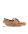 Brunello Cucinelli Loafers With Suede Finish And Rubber Sole In Brown