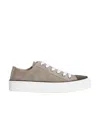 Brunello Cucinelli Taupe Seude Slip On Sneaker In Neutral