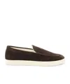 Brunello Cucinelli Suede Leather Loafers In Black