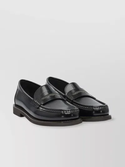 Brunello Cucinelli Round Toe Loafers Stitch Detailing