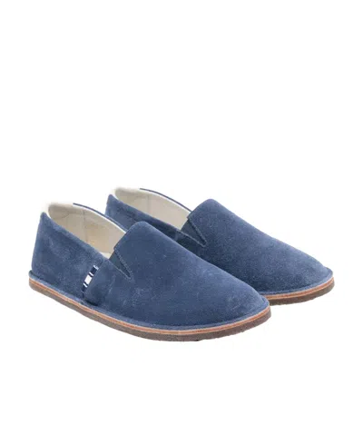 Brunello Cucinelli Round Toe Low Top Casual Shoes In Blue