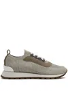 Brunello Cucinelli Round-toe Panelled Sneakers In Nude
