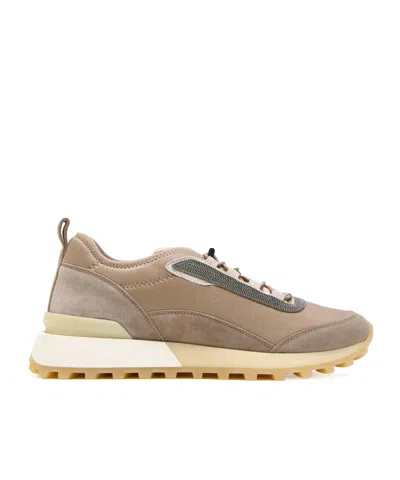 Brunello Cucinelli Round Toe Sneakers In Brown