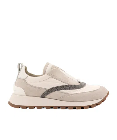 BRUNELLO CUCINELLI BRUNELLO CUCINELLI LOGO PATCH ROUND-TOE SNEAKERS