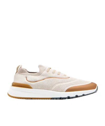 Brunello Cucinelli Round Toe Sneakers In White
