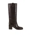 Brunello Cucinelli Leather Knee-high Boots In Black