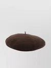 Brunello Cucinelli Round Wool Basque Hat With Top Loop In Brown