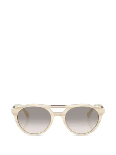 Brunello Cucinelli Round-frame Sunglasses In Neutral