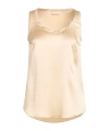 Brunello Cucinelli Round-neck Sleeveless Satin Top In Neutral