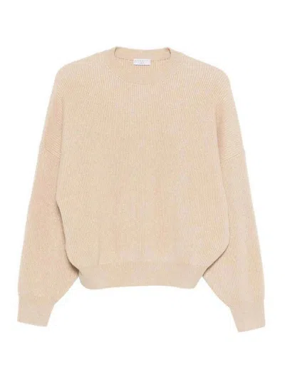 Brunello Cucinelli Round-neck Sweater In Neutral