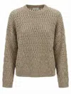 Brunello Cucinelli Micro Sequin Sweater Sweaters And Cardigans Beige In Brown