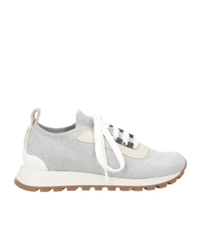 Brunello Cucinelli Round-toe Low-top Sneakers In White