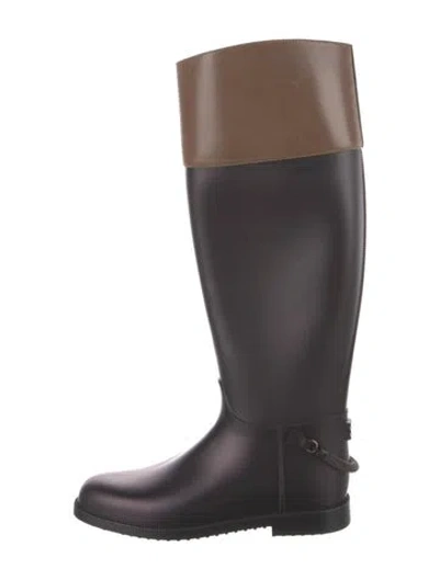 Pre-owned Brunello Cucinelli Rubber Colorblock Pattern Boots In Black