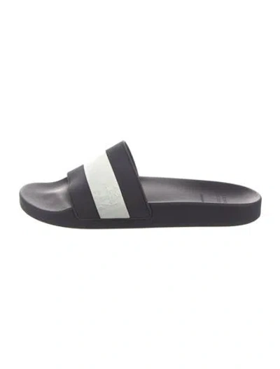 Pre-owned Brunello Cucinelli Rubber Colorblock Pattern Slides In Blue