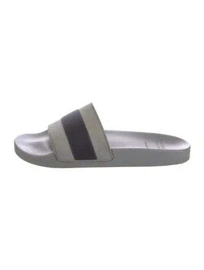 Pre-owned Brunello Cucinelli Rubber Colorblock Pattern Slides In Gray