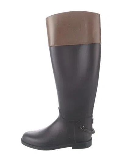 Pre-owned Brunello Cucinelli Rubber Riding Boots In Black